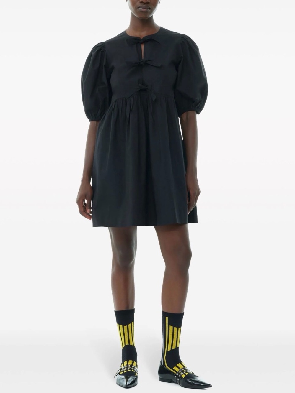 GANNI NWT Cotton Poplin Tie Dress